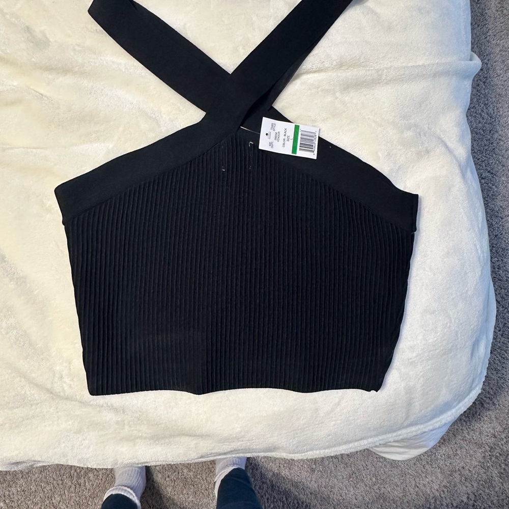 Black Ribbed Women's Top
